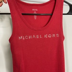 Michael Kors Red Rhinestone Tank Top